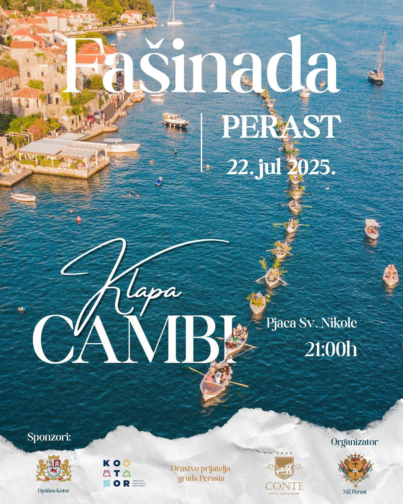 Custom event poster design for Hotel Restaurant Conte in Perast by ConceptHe agency.